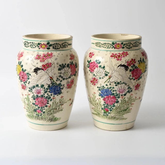 Antique Japanese Meiji Period Satsuma Vases, 1890s, Set of 2 For Sale - Image 11 of 11