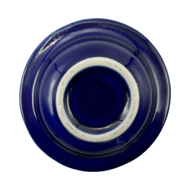 Ceramic Vintage Jonathan Club Los Angeles Cobalt Blue Ashtray Dish For Sale - Image 7 of 12