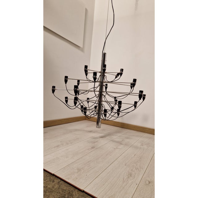Model 2097/30 Chandelier in Chromed Metal with ABS Diffusers by Gino Sarfatti for Arteluce, 1958 For Sale - Image 10 of 15