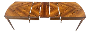 French Art Deco Phenomenal Rosewood Pattern Compact Dining Table 3 Leaves