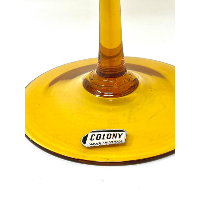 1950s Empoli Style Italian Art Glass Pedestal Candy Dish With Lid by