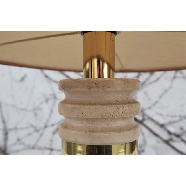 Metal Marble, Brass and Plastic Table Lamp, 1960s For Sale - Image 7 of 10