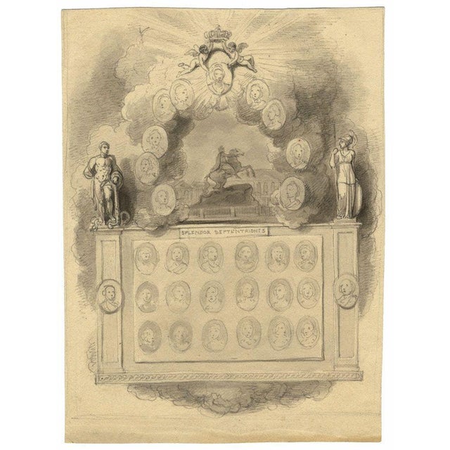 Robert Smirke RA, Study for Naval Commemorative Plate, 1803, Original Ink & Wash Drawing For Sale - Image 3 of 4