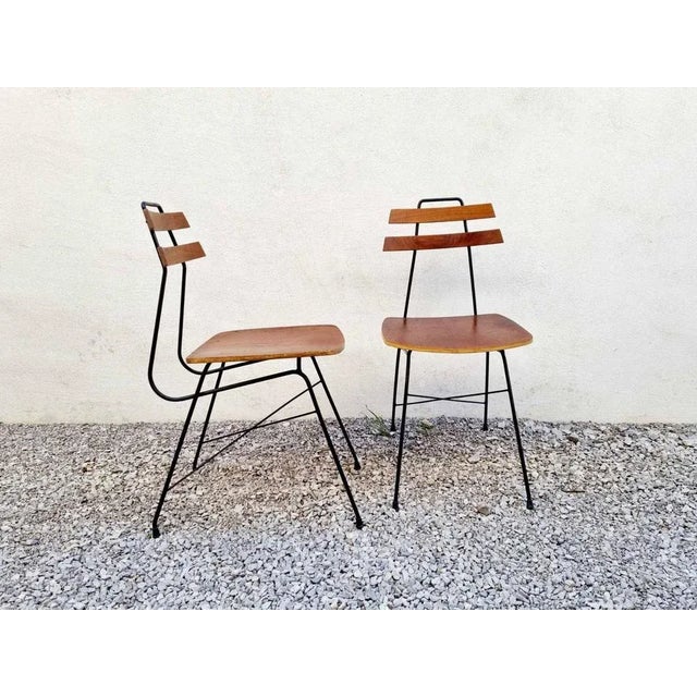 1950s Set of Mid-Century Scandinavian Teak Dining Chairs, Italy, 1960s For Sale - Image 5 of 12