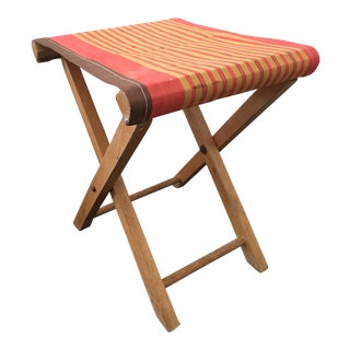 Small Orange & Gold Camp Stool For Sale