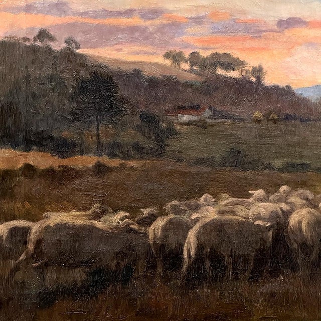 Antique Framed Oil Painting on Canvas by A. Fivet Dated 1923 For Sale - Image 12 of 12