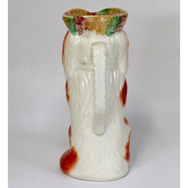 Mid 19th Century Antique Staffordshire King Charles Spaniel Toby Pitcher For Sale - Image 5 of 13