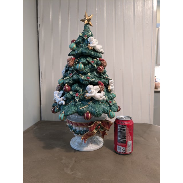 Fitz & Floyd Classic Ceramic Cherub Holiday Christmas Xmas Tree Ornaments Non Lighted For Sale - Image 10 of 18