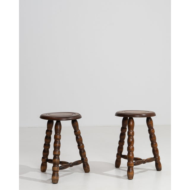 1970s Pair Of French Bobbin Stools For Sale - Image 11 of 11