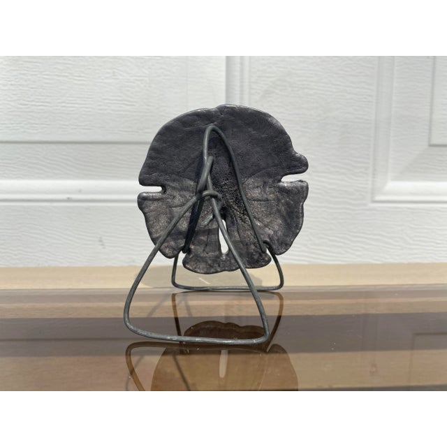 Late 20th Century Pewter Sand Dollar on Stand For Sale - Image 4 of 7