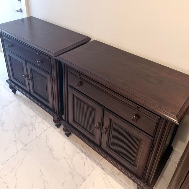 Late 20th Century Kincaid Solid Wood Oversized Bedside Chests / Nightstands, Pair For Sale - Image 9 of 9