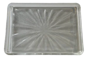 Vintage Glass Serving Tray with Starburst Motif, 1980s