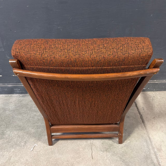 Mid 20th Century Rust Colored Danish-Style Lounge Chair For Sale - Image 10 of 12