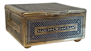 Vintage German Art Deco Jewelry Case with Engraved Decor, 1920s