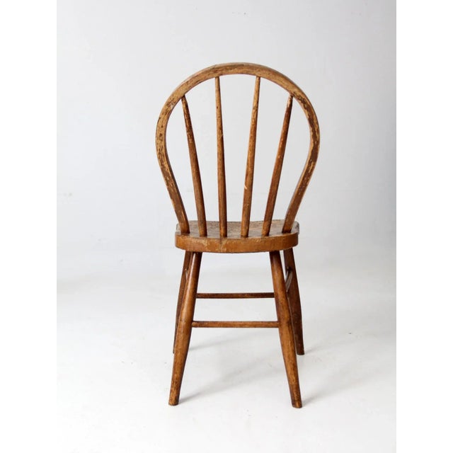 Farmhouse Antique Spindle Back Chair For Sale - Image 3 of 10