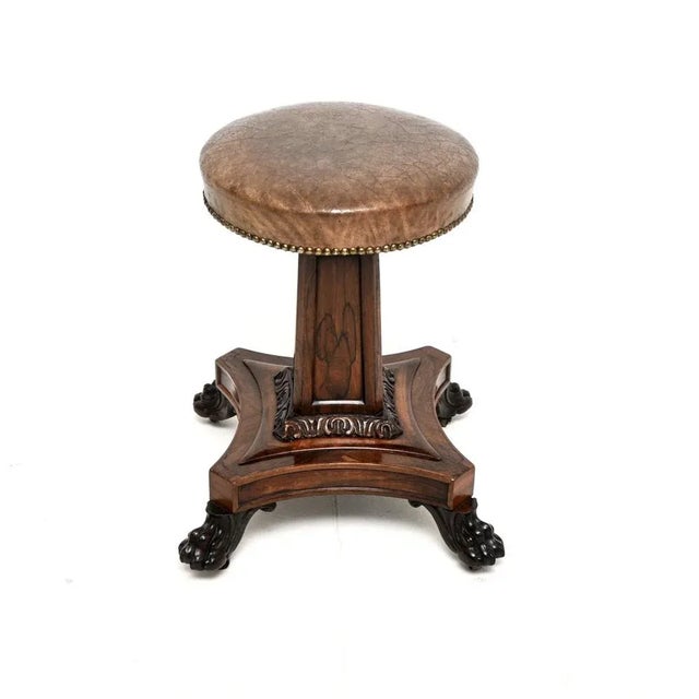 William IV Adjustable Piano Stool, 1830s For Sale - Image 9 of 9