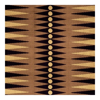 Schumacher Backgammon Cut Velvet Fabric In Ochre For Sale