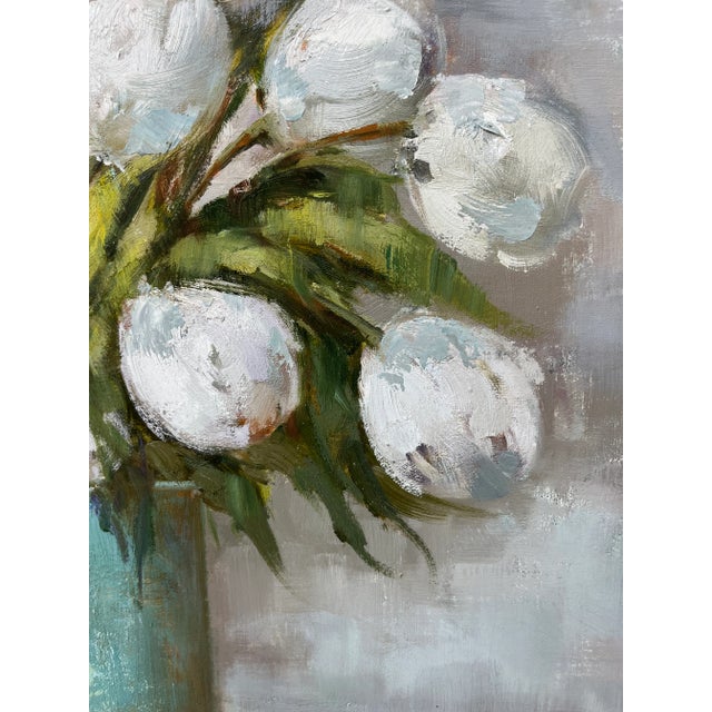 Impressionistic Floral Still Life Original Oil Painting For Sale - Image 9 of 10