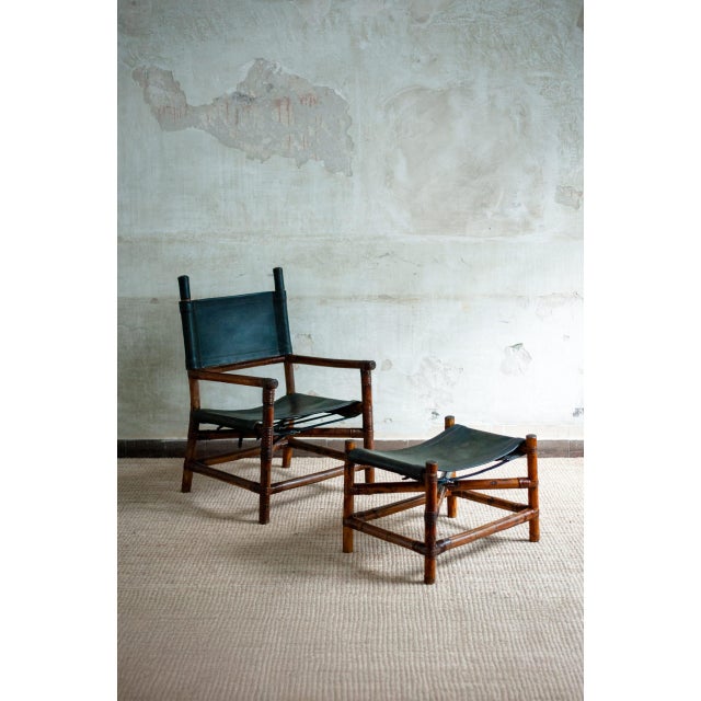 Set of Bamboo Lounge Set with Chair and Ottoman, 1970s For Sale - Image 18 of 18