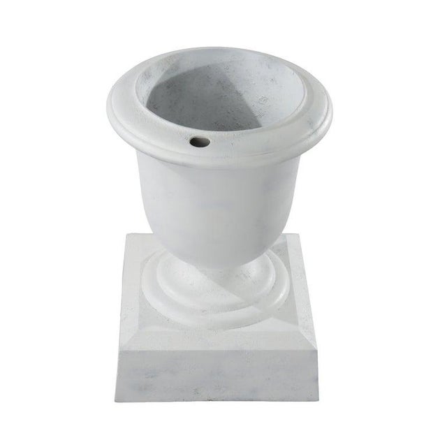 Late 19th Century Antique Neoclassical Painted Cast Iron Garden Urn C1890 For Sale - Image 5 of 6