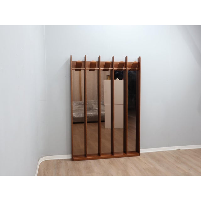 Brown Vintage Wood Entryway Coat Rack with Mirrors by La Moderna, 1970s For Sale - Image 8 of 14