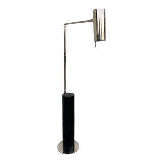 Alma Floor Lamp in Nickel and Marble by a Celebrity Los Angeles Designer For Sale