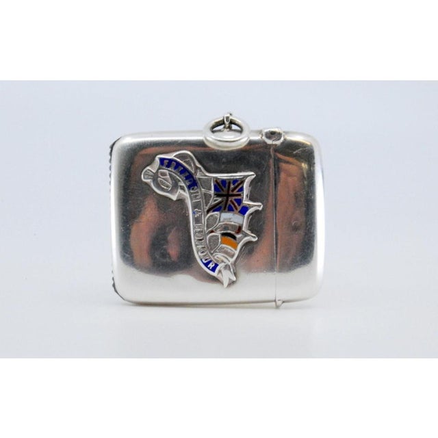 Embossed Silver Matchbox with Hinged Lid and Hanging Ring For Sale - Image 6 of 11