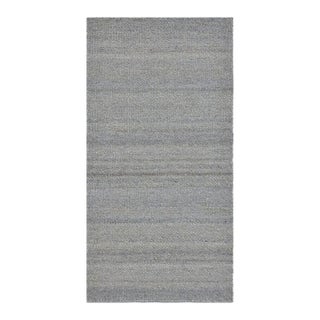 8x10 Gray Handwoven Wool Viscose Subtle Linear Texture Geometric Carpet Rug For Sale