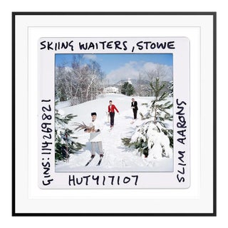 2020s Skiing Waiters Slide 1962 by Slim Aarons Framed C-Print For Sale