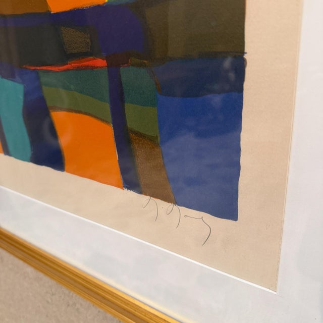 1960s Abstract French Art Still Life Color Lithograph Marcel Mouly For Sale - Image 4 of 11