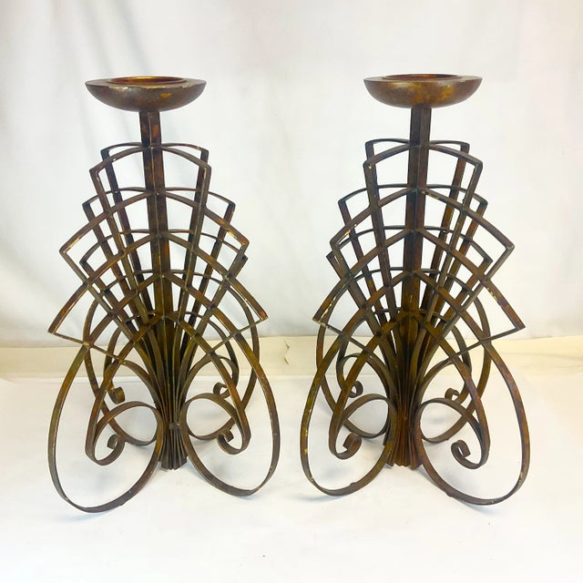 1980s 1980s Vintage Brutalist Alter, Mantle or Floor Pillar Candle Holders - a Pair For Sale - Image 5 of 10