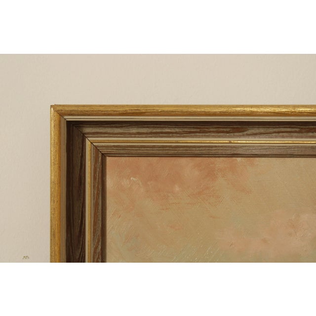 Mid 20th Century American 20th Century Winter Mountain Town Landscape Original Oil Painting by Ed Hall For Sale - Image 5 of 13