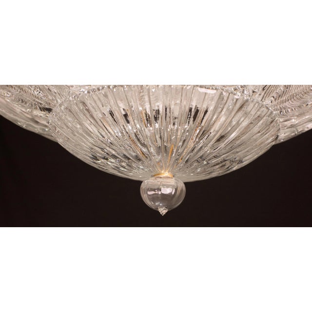 Transparent Italian Mid-Century Large Transparent Murano Glass Ceiling Light For Sale - Image 8 of 12