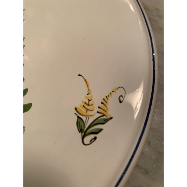 French Country Vintage Hand Painted French Faience Trivet For Sale - Image 3 of 9