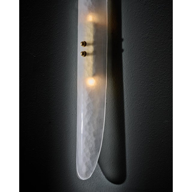 Pair of Contemporary Venetian Acid-Etched Panel Sconces, Murano, Italy For Sale - Image 9 of 9