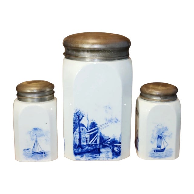 1930s Early Staffel Germany Porcelain Spice Jars - Set of 3 For Sale - Image 4 of 8