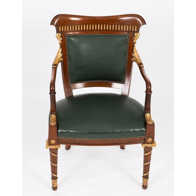 Antique French Mahogany and Giltwood Dining Chairs, 1860s, Set of 14 For Sale - Image 3 of 18