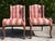 Late 20th Century Vintage English-Style Wingback Host Dining Chairs With Cabriole Legs, Pair For Sale - Image 5 of 16