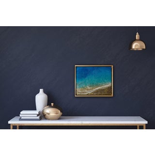 Soothing Waves by Ana Hefco | Mixed Media on wood panel Ocean waves and sandy beach. For Sale