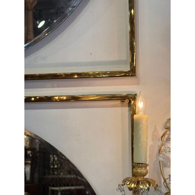 Early 21st Century Italian Modern Brass Frame Mirrors For Sale - Image 5 of 7