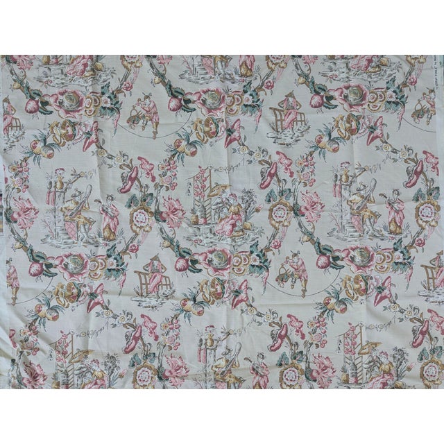 Chinoiserie Toile Fabric 1.27 Yards For Sale - Image 12 of 14