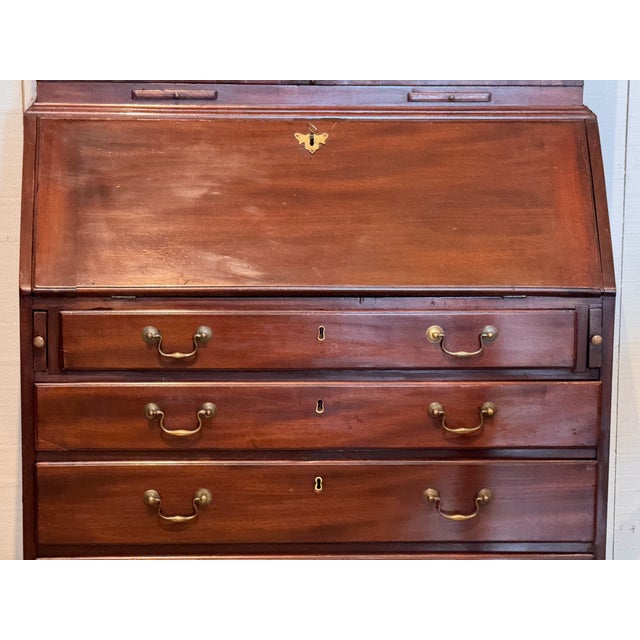 Wood Late 18th Century English Mahogany Secretary Bookcase For Sale - Image 7 of 15