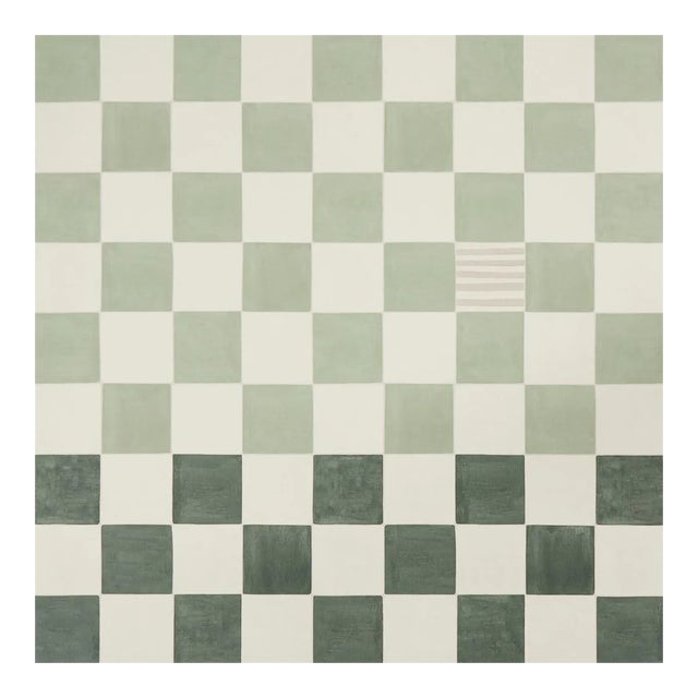 Sample - Schumacher X Backdrop Gambit Panel in Sage & Deep Green For Sale