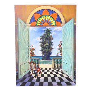 Painting on Canvas a View From a Beach House by Armando Mejia