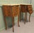 French Marquetry and Marble Bombe Shaped Bedside Tables, Set of 2 For Sale - Image 4 of 8