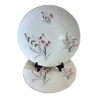 Vintage Royal Duchess Mountain Bell Pink Floral Dinner Plates, Set of 2 For Sale