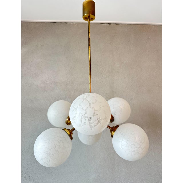 Gold Vintage Sputnik Chandelier, 1970s For Sale - Image 8 of 15