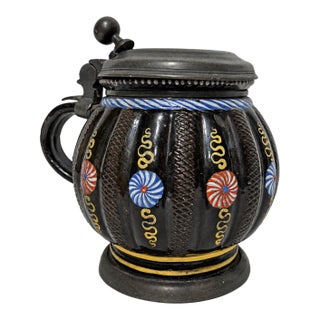 German Saxon Annaberg-Type Enamelled Krug Dated 1710 For Sale