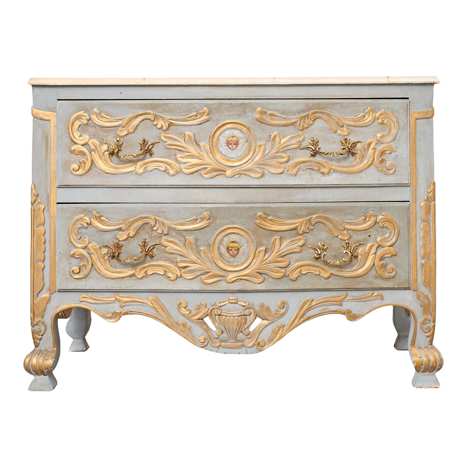 Baroque Style Venetian Lacquered Commode Chest of Drawers | Chairish