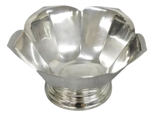 Vintage Mid Century Modern Silver Plated Lotus Flower Petal Decorative Bowl